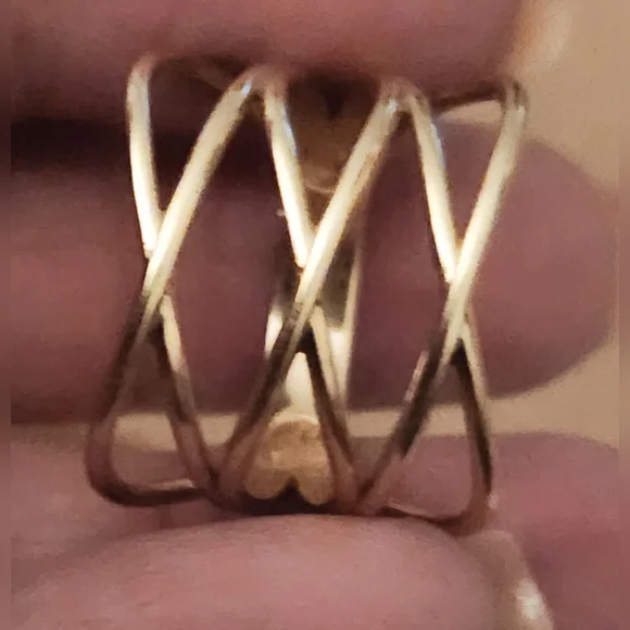 14K Yellow Gold Women's Triple Crossover Ring Size 7 - Picture 13 of 14